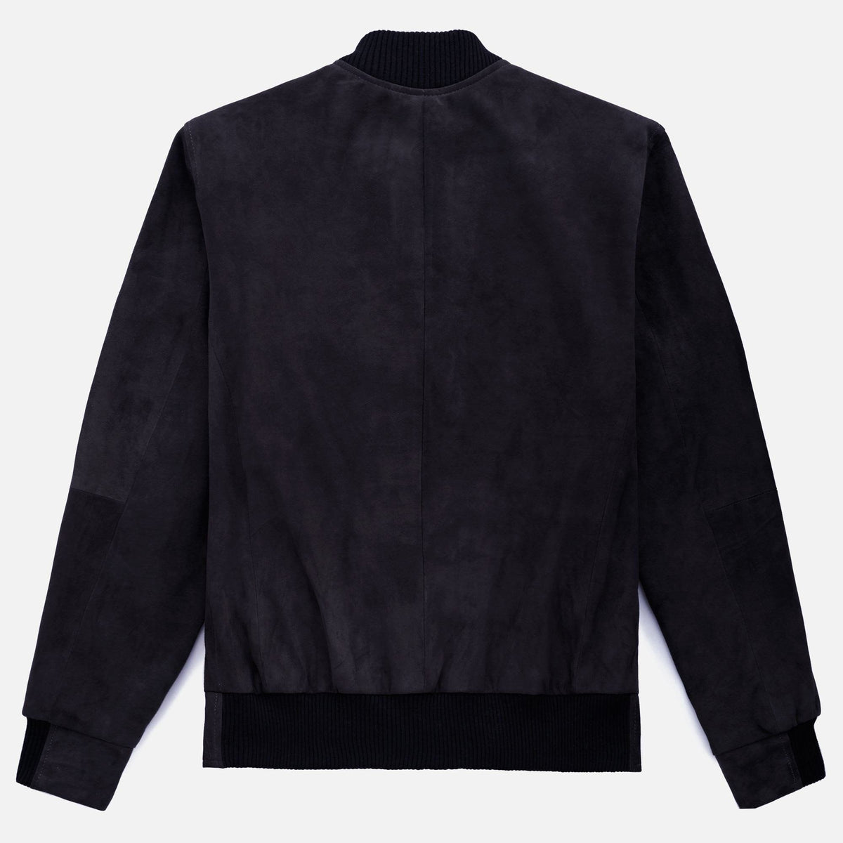Calf Suede Bomber Jacket in Navy with Classic Silhouette