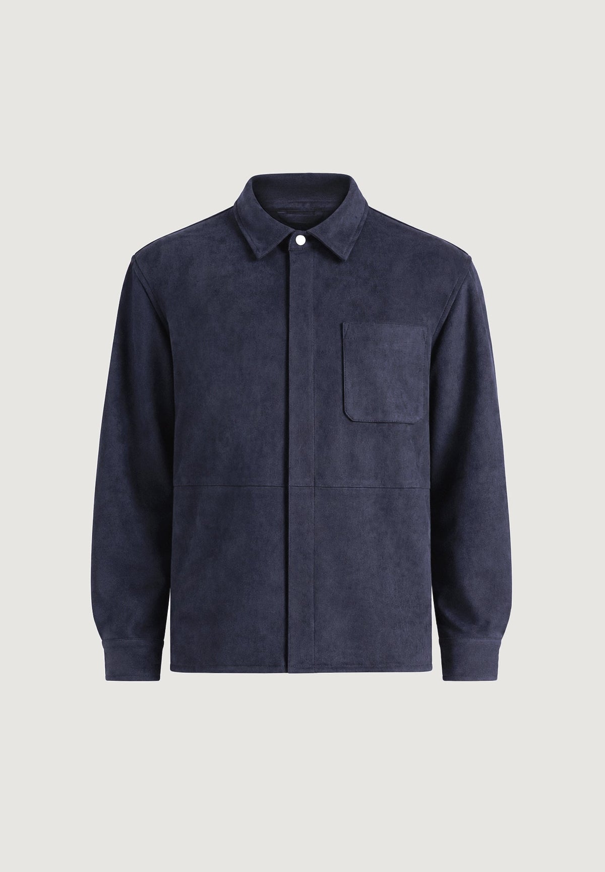 Andy - Unisex Suede Long Sleeve Shirt - Navy