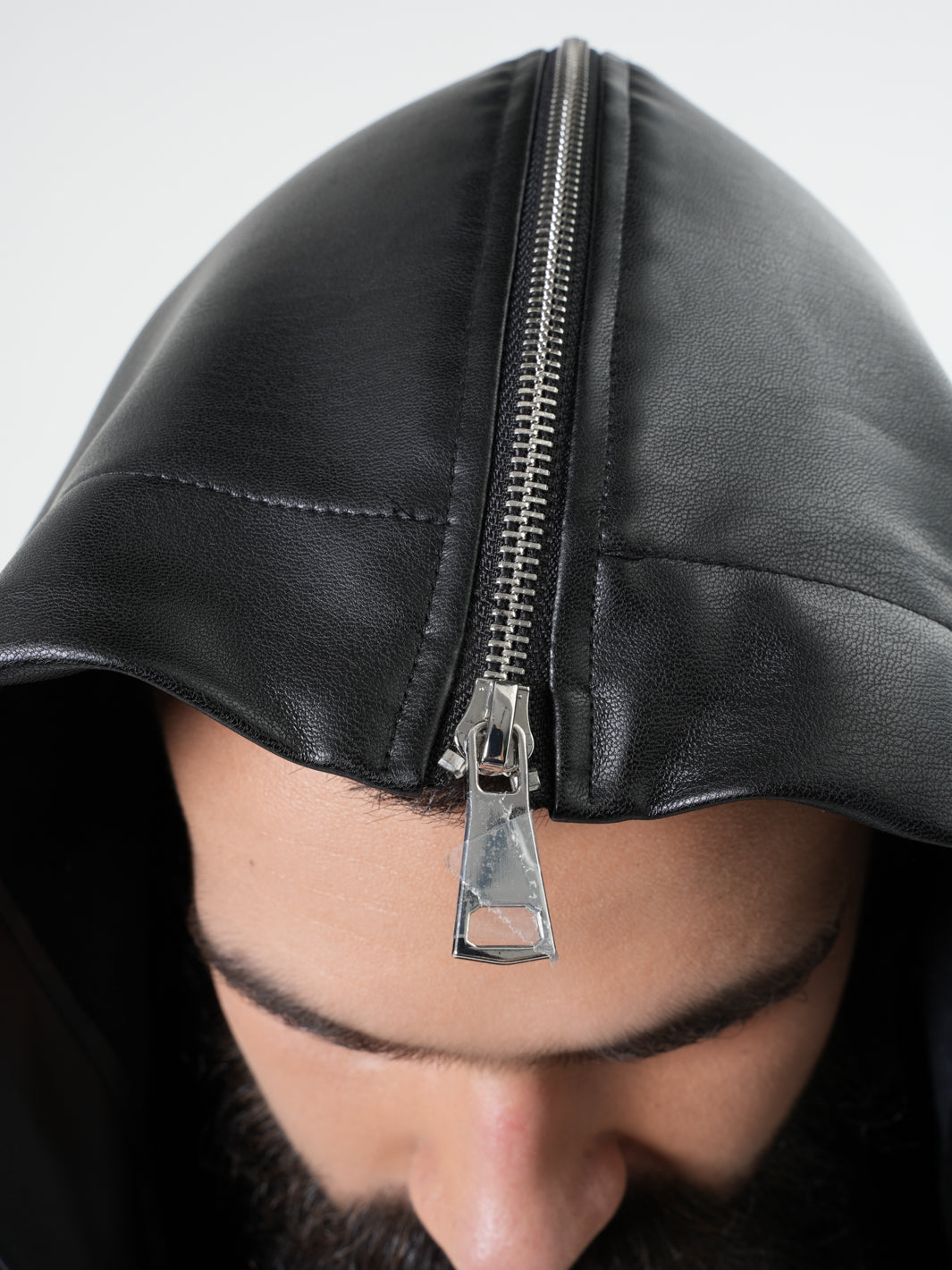 Hooded Sweatshirt with Zipper Closure and Synthetic Accent Panels