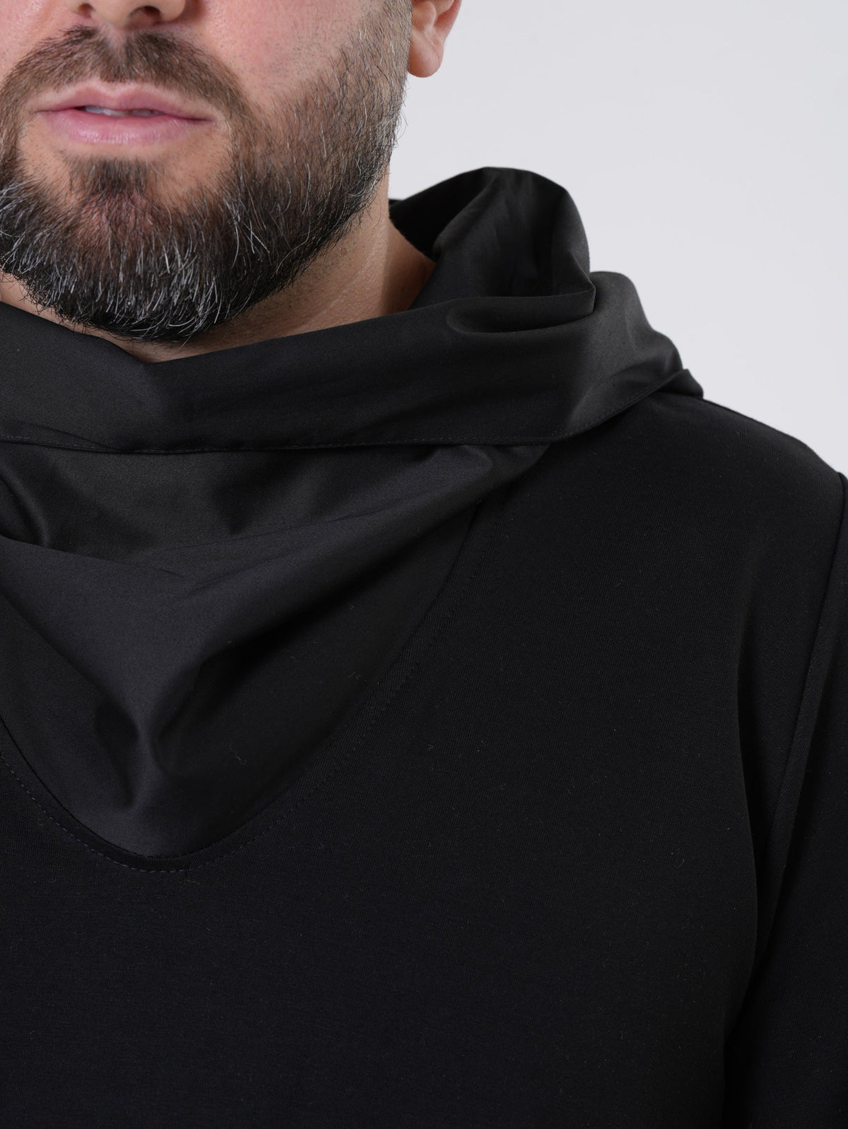 Asymmetric French Terry Hoodie with Kangaroo Pocket and Ribbed Cuffs