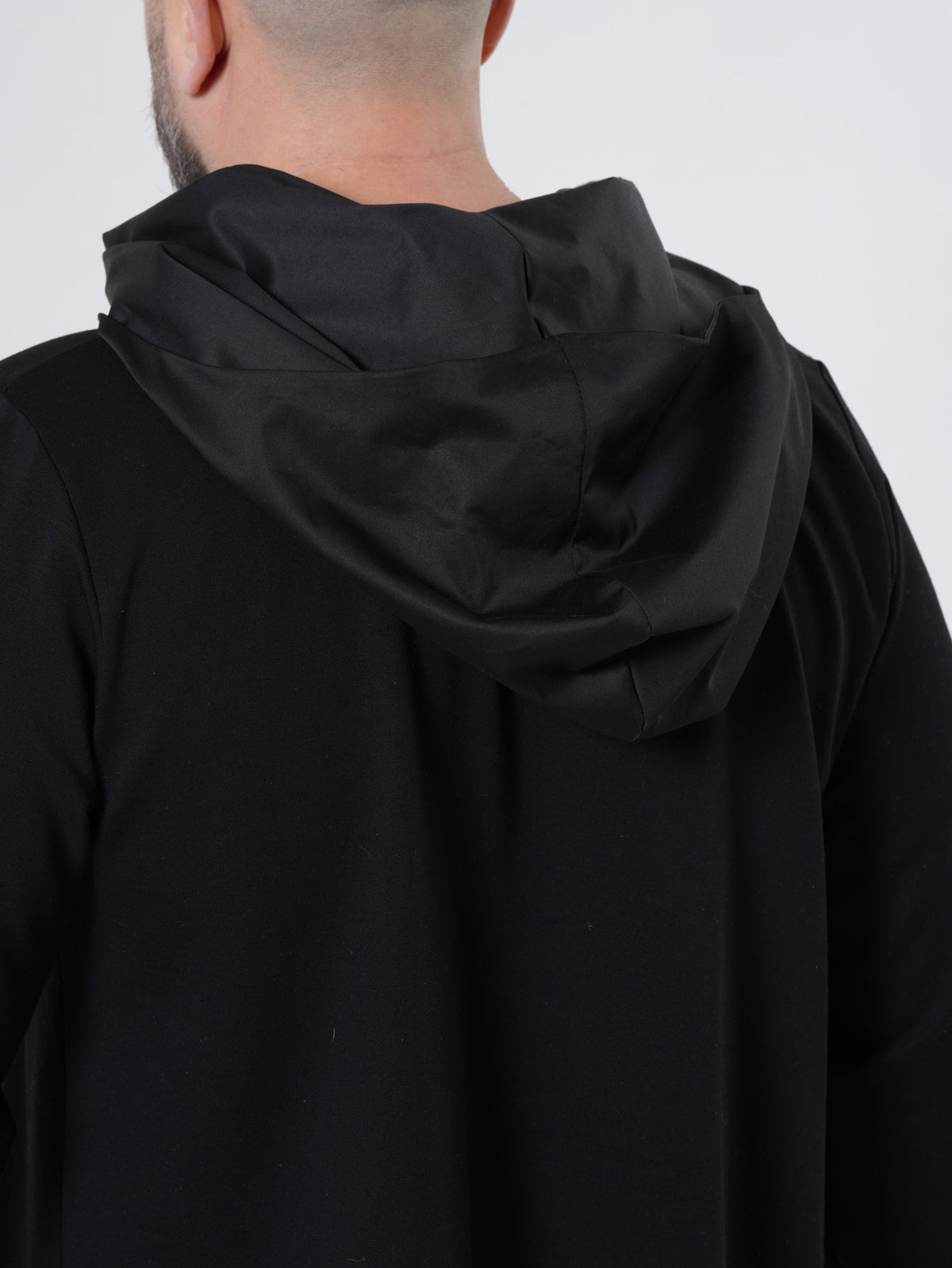 Asymmetric French Terry Hoodie with Kangaroo Pocket and Ribbed Cuffs