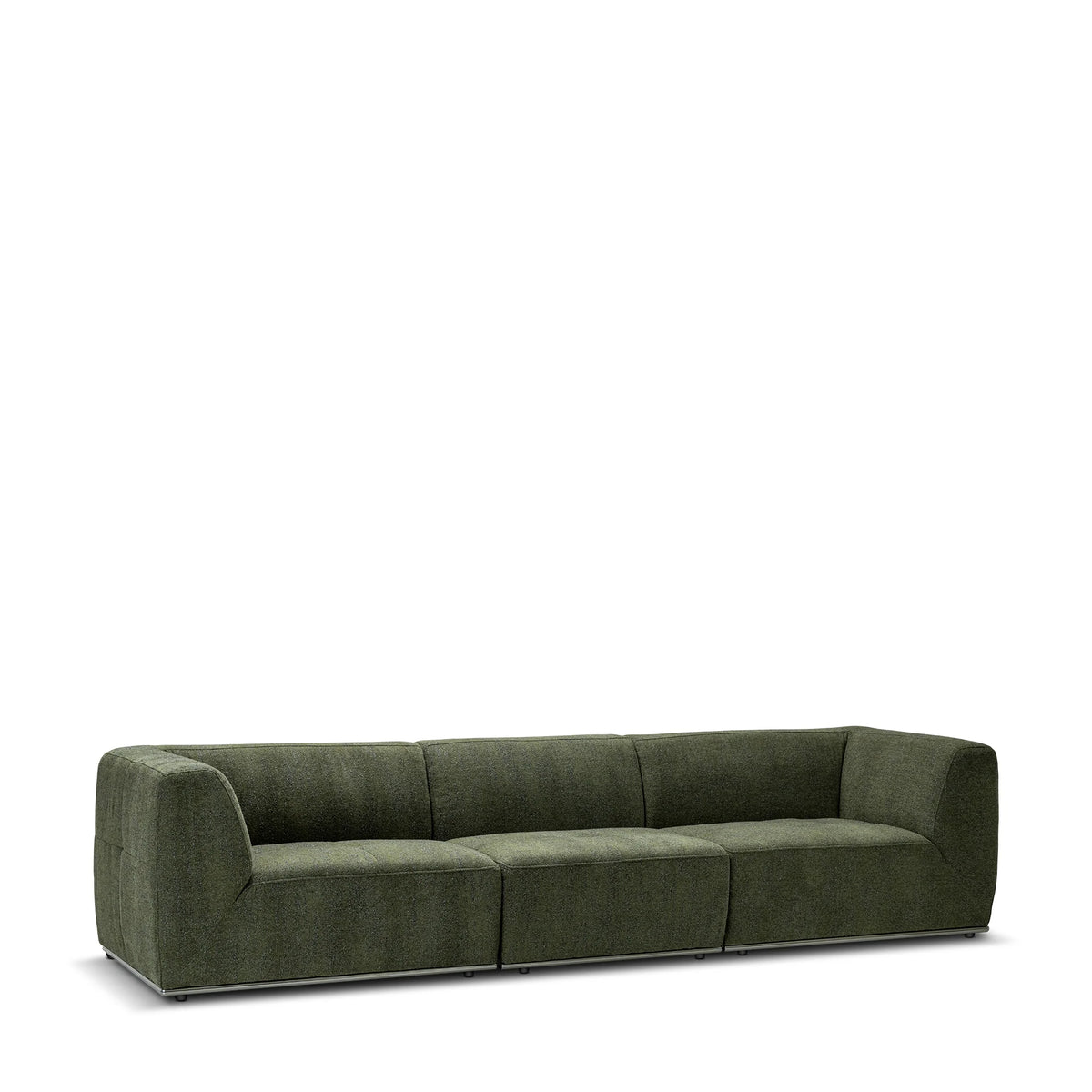 Modern Moss Green, Living Room Sofa with Nickel Base