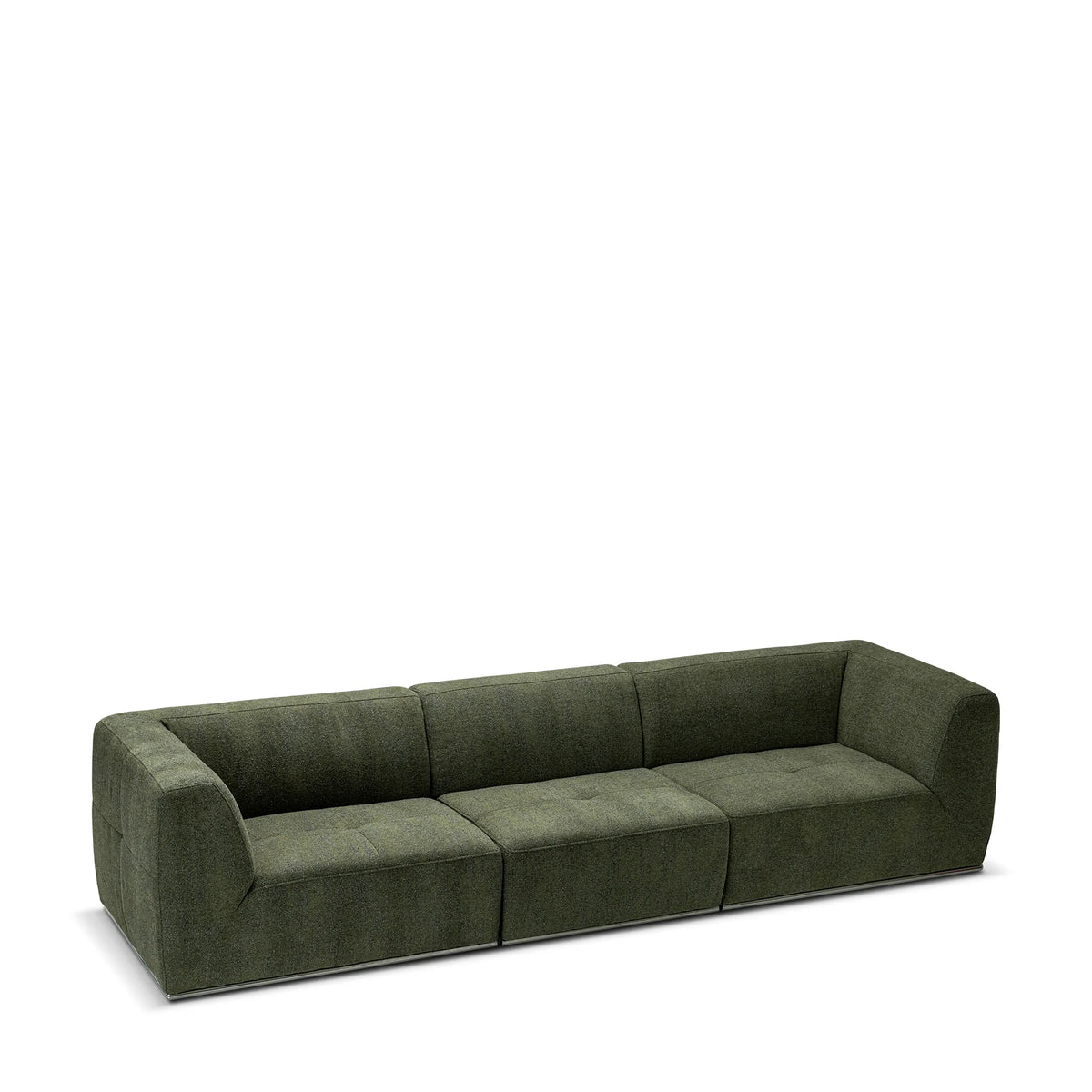 Modern Moss Green, Living Room Sofa with Nickel Base