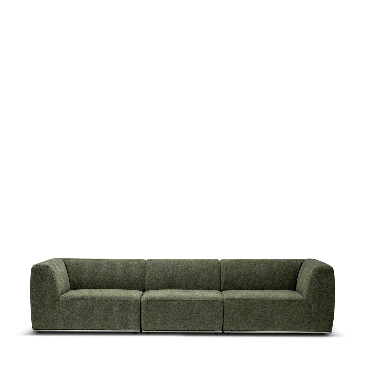 Modern Moss Green, Living Room Sofa with Nickel Base