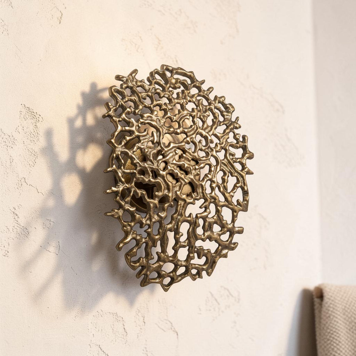 Coral Inspired, Brass Wall Light