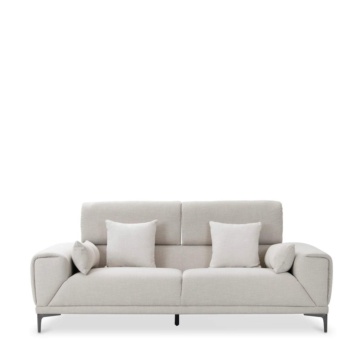 Beige Chenille, Living Room Sofa with Adjustable Backrest
