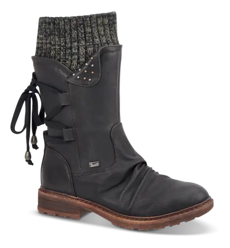 Womens Low Heel Ankle Boots with Warm Lining in Five Colors for Cold Weather Outings