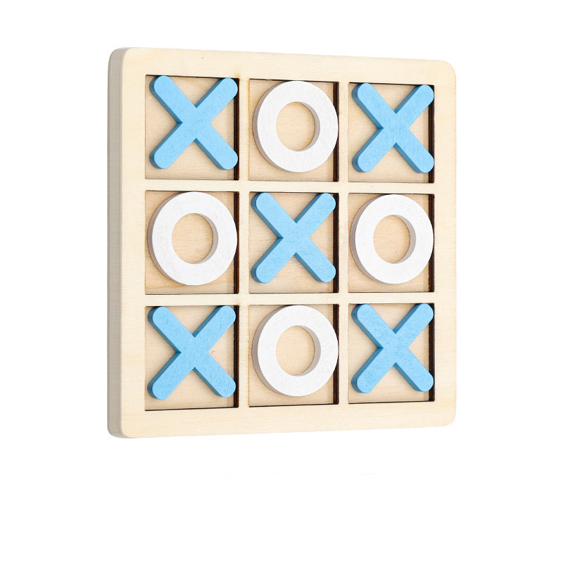 Hardwood Tic Tac Toe Board with Natural Finish for Travel Bags Patios and Game Shelves