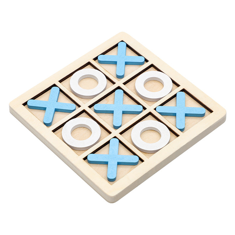 Hardwood Tic Tac Toe Board with Natural Finish for Travel Bags Patios and Game Shelves