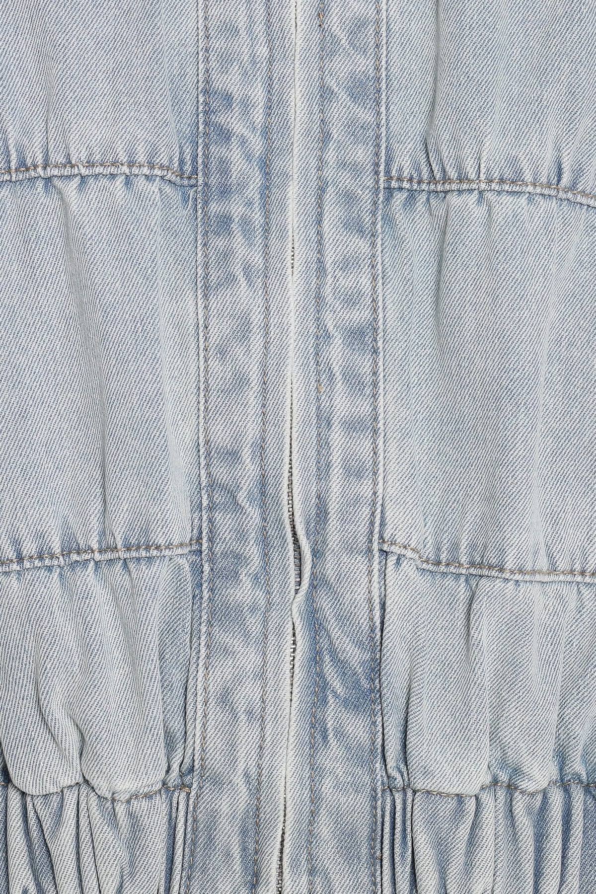 OUTERWEAR Gretal Denim Bomber Jacket - Light Blue Wash