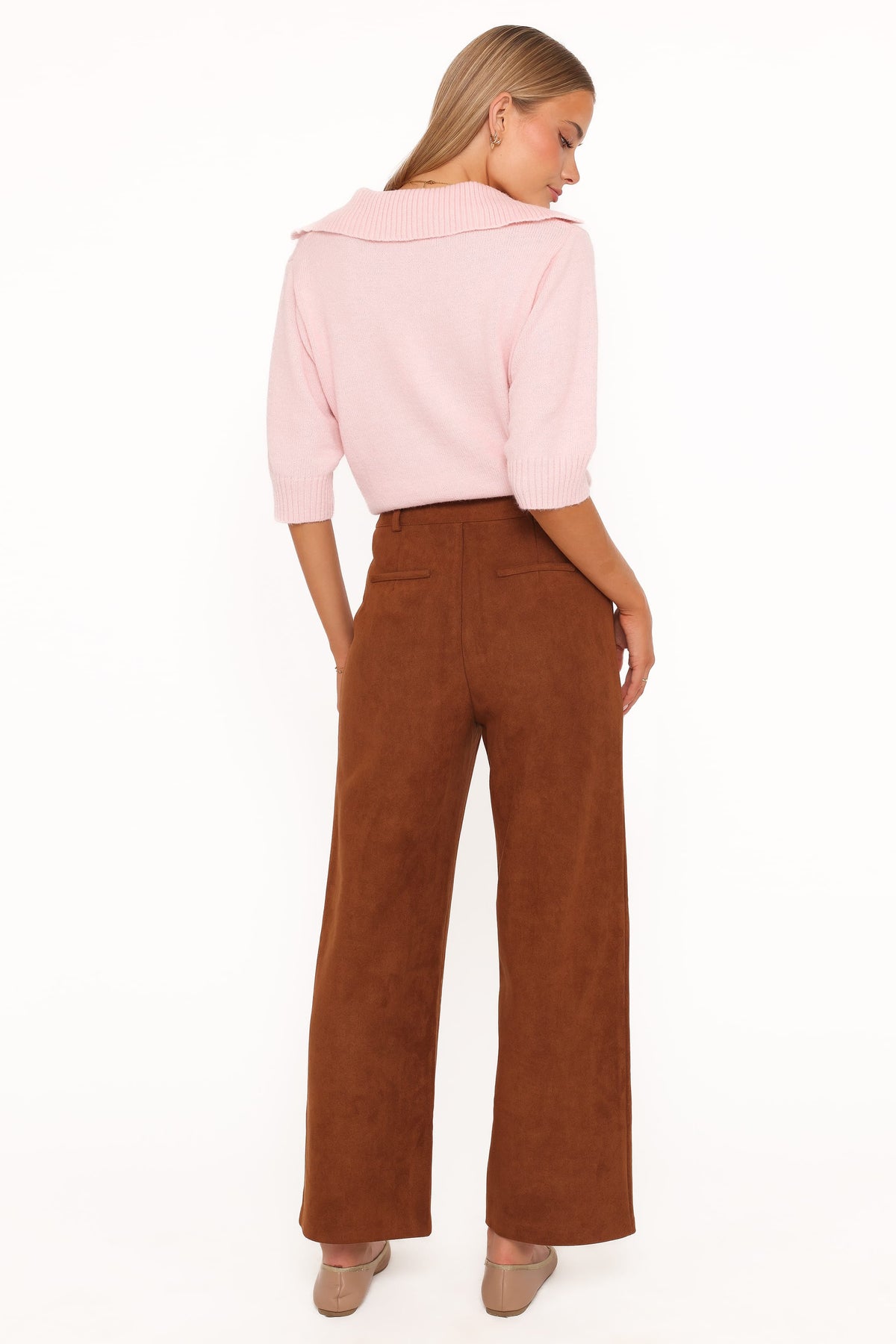 Petal and Pup USA BOTTOMS Bodie Faux Suede Pant - Copper Tan