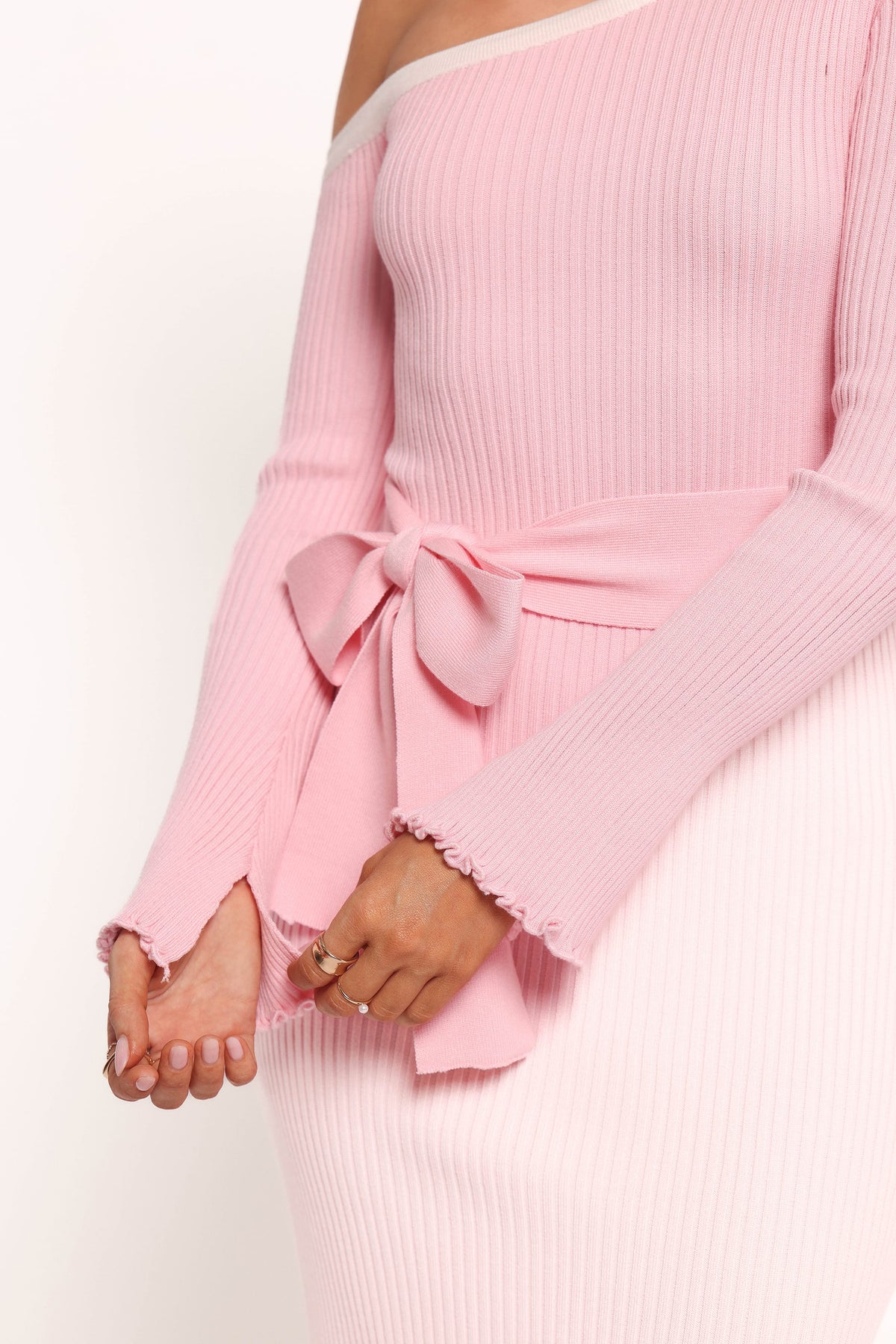 Petal and Pup USA DRESSES Milan Off Shoulder Midi Dress - Pink