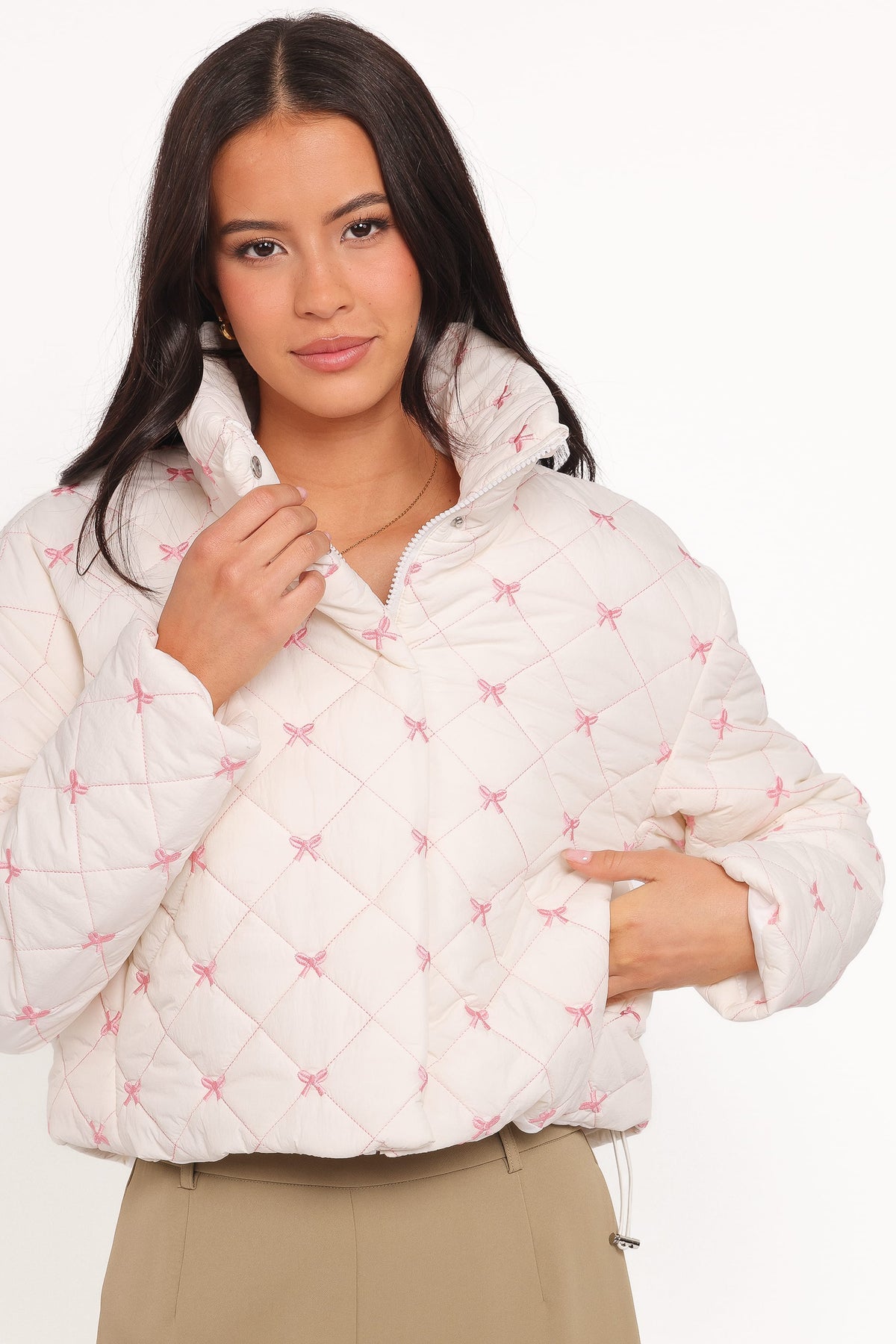 Petal and Pup USA OUTERWEAR Adi Quilted Jacket - Pink Bow