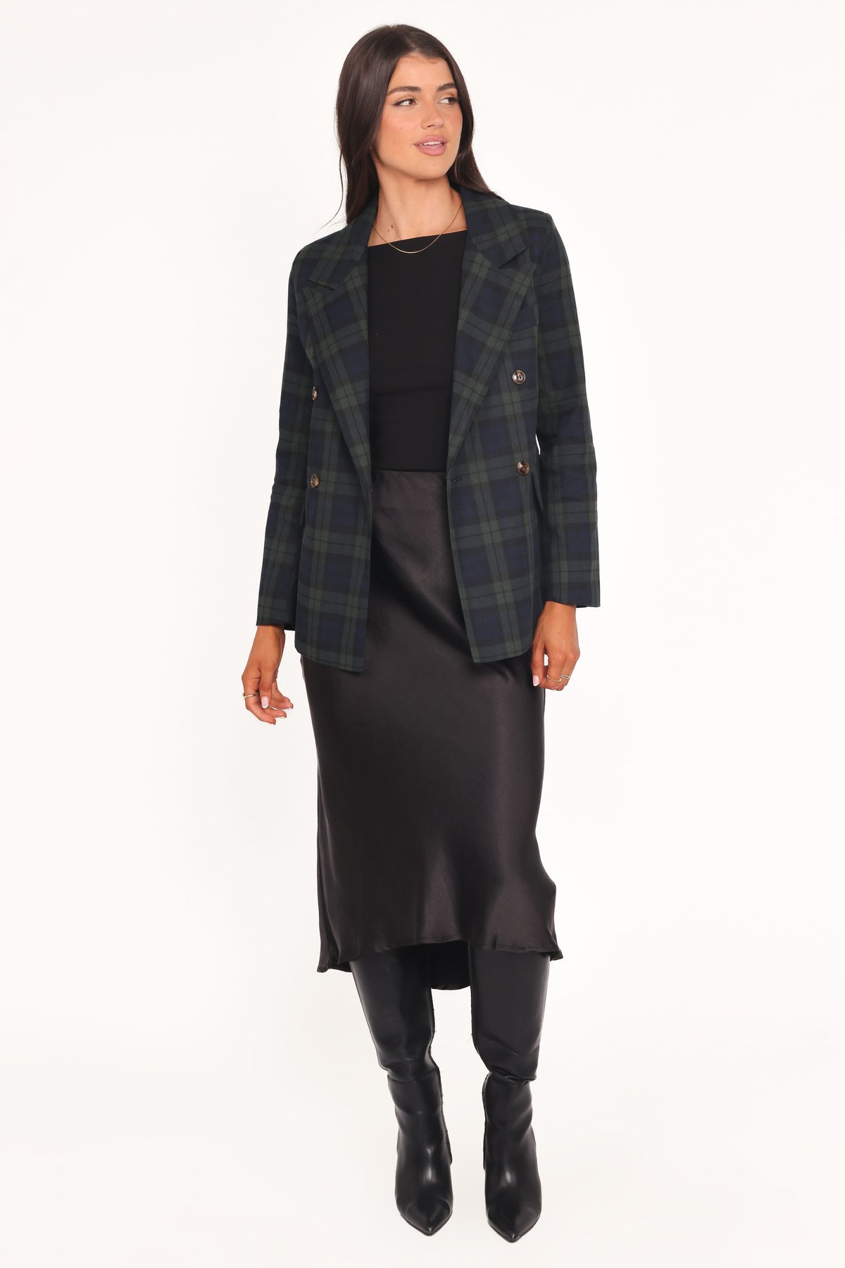 Petal and Pup USA OUTERWEAR Juliette Blazer - Green Plaid