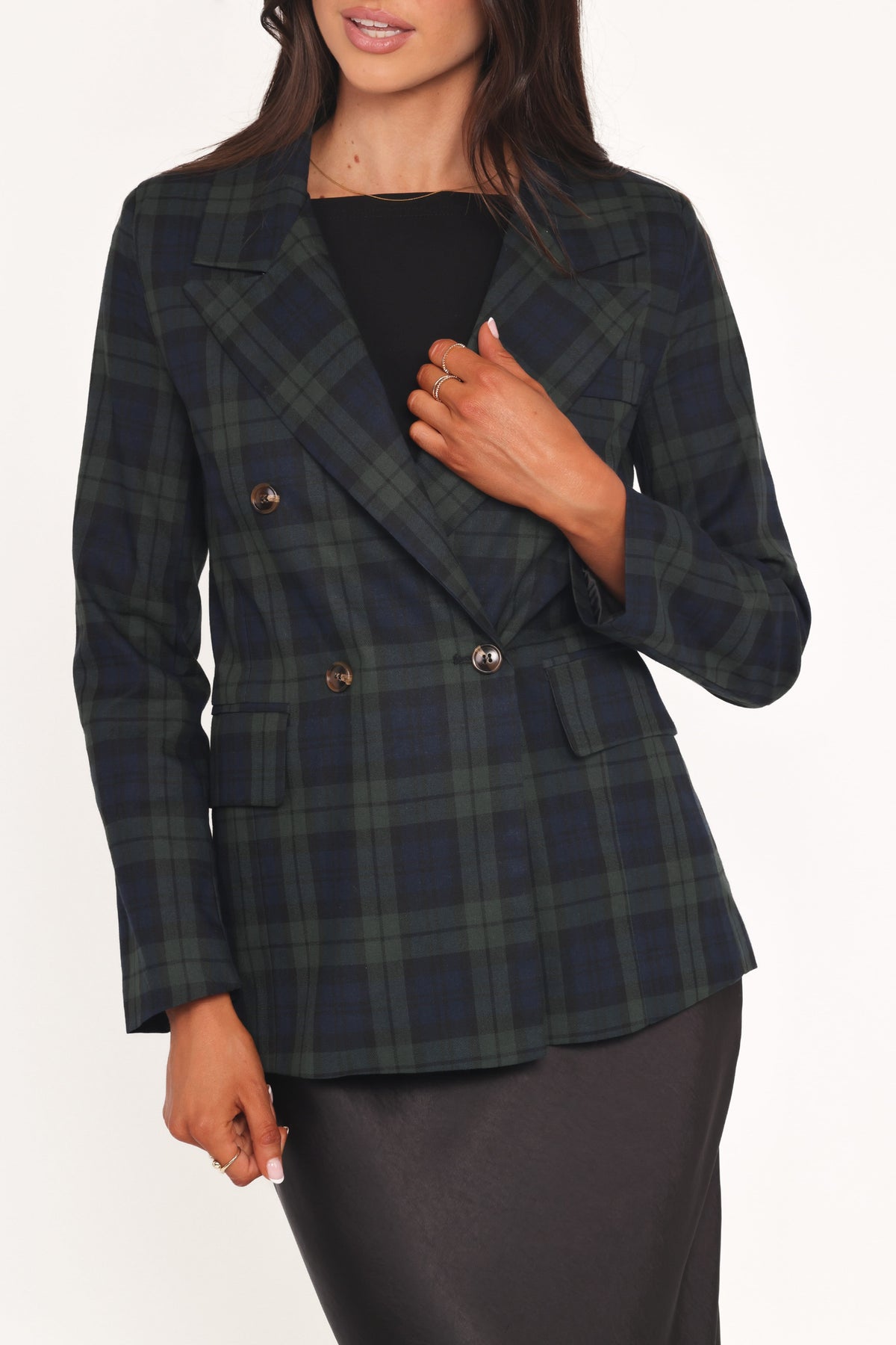 Petal and Pup USA OUTERWEAR Juliette Blazer - Green Plaid